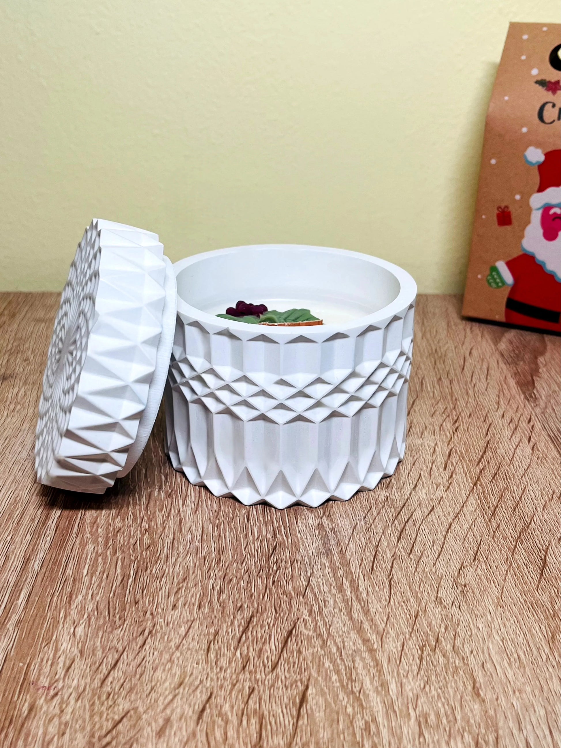 Χειροποίητο πορσελάνινο ποτήρι με κερί σόγιας