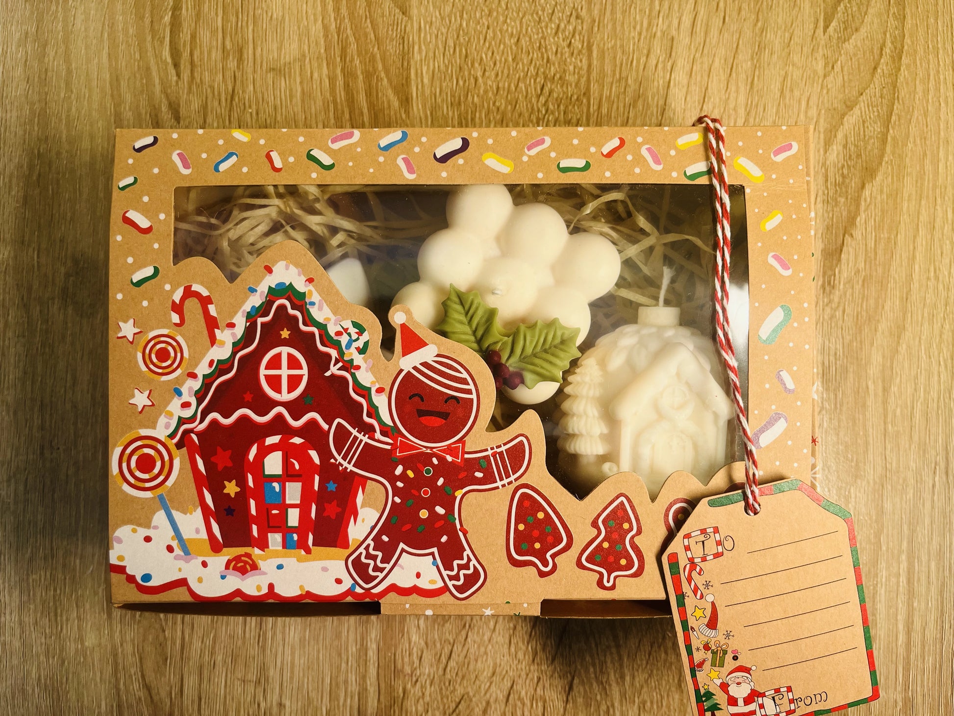 κύβος με γκί και μπάλα χριστουγεννιάτικη και αστέρι πορσελάνης