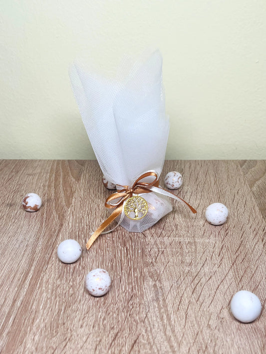 μπομπονιέρα απλή με κουφέτα