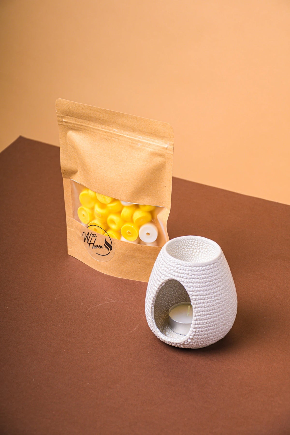 Wax Melts Set με λευκό καυστήρα και χρυσά ποδαράκια – σετ δώρου Wax Haven